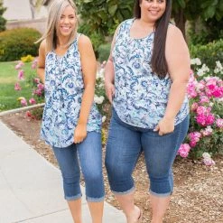 Boutique Simplified New Arrivals Ombre Floral Sleeveless Top