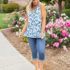 Boutique Simplified New Arrivals Ombre Floral Sleeveless Top