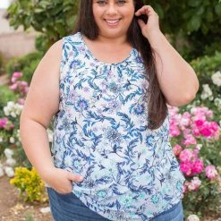 Boutique Simplified New Arrivals Ombre Floral Sleeveless Top