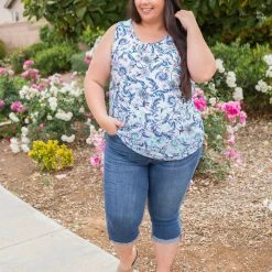 Boutique Simplified New Arrivals Ombre Floral Sleeveless Top