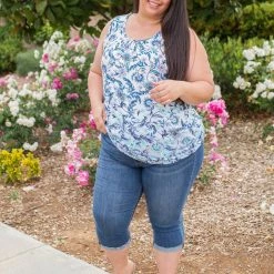 Boutique Simplified New Arrivals Ombre Floral Sleeveless Top