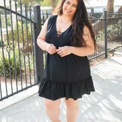 Boutique Simplified Summer Noir Ruffled Dress 16 Boutique Simplified Summer Noir Ruffled Dress