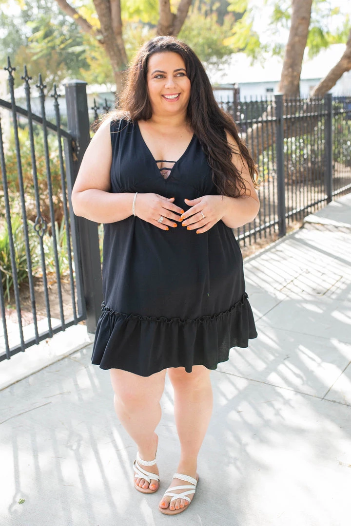 Boutique Simplified Summer Noir Ruffled Dress 10 Boutique Simplified Summer Noir Ruffled Dress