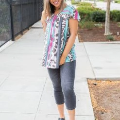 Boutique Simplified Just Because Short Sleeve Top New Arrivals