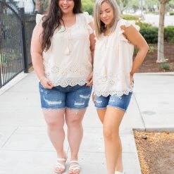 Boutique Simplified Summer Days Eyelet Top New Arrivals