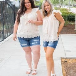 Boutique Simplified Summer Days Eyelet Top New Arrivals