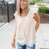 Boutique Simplified Summer Days Eyelet Top New Arrivals