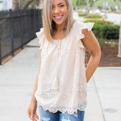 Boutique Simplified Summer Days Eyelet Top New Arrivals