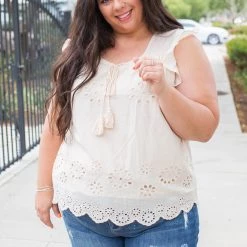 Boutique Simplified Summer Days Eyelet Top New Arrivals