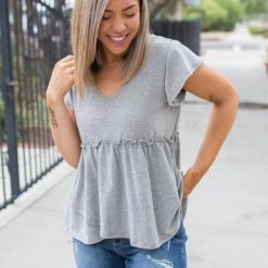 Boutique Simplified Vintage Feels Peplum Top New Arrivals