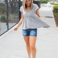 Boutique Simplified Vintage Feels Peplum Top New Arrivals