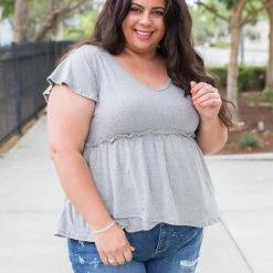 Boutique Simplified Vintage Feels Peplum Top New Arrivals