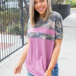 Boutique Simplified Woman Rising Colorblock Top