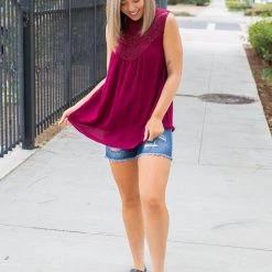 Boutique Simplified New Arrivals Boho Charm Sleeveless Top In Wine 16 Boutique Simplified New Arrivals Boho Charm Sleeveless Top In Wine