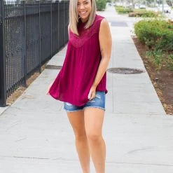 Boutique Simplified New Arrivals Boho Charm Sleeveless Top In Wine 17 Boutique Simplified New Arrivals Boho Charm Sleeveless Top In Wine