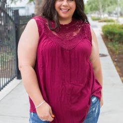 Boutique Simplified New Arrivals Boho Charm Sleeveless Top In Wine 18 Boutique Simplified New Arrivals Boho Charm Sleeveless Top In Wine