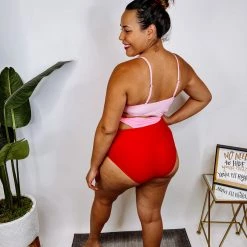 Iris & Rainbow Boutique #M518 Under The Sun Swimsuit (Pink/Red) New Arrivals