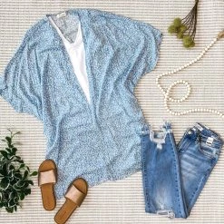 Iris & Rainbow Boutique #M611 Feel It Cardigan (Light Blue) New Arrivals