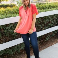 Boutique Simplified Living On The Edge Lace Top
