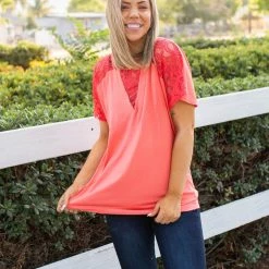 Boutique Simplified Living On The Edge Lace Top