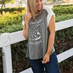 Boutique Simplified Vintage Free Spirit Short Sleeve Top
