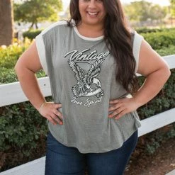 Boutique Simplified Vintage Free Spirit Short Sleeve Top