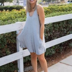 Boutique Simplified New Arrivals Heart & Soul Tank Tunic In Heather Grey