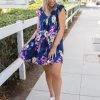 Boutique Simplified New Arrivals Navy Blooms Summer Dress
