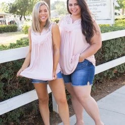 Boutique Simplified Boho Charm Sleeveless Top In Blush 12 Boutique Simplified Boho Charm Sleeveless Top In Blush