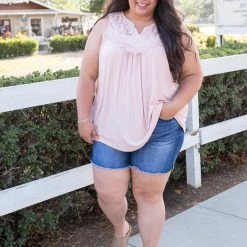 Boutique Simplified Boho Charm Sleeveless Top In Blush 17 Boutique Simplified Boho Charm Sleeveless Top In Blush