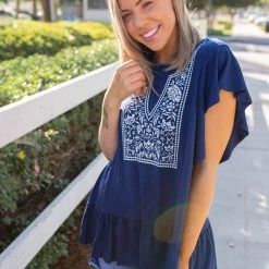 Boutique Simplified Royal Coat Of Arms Ruffled Top New Arrivals