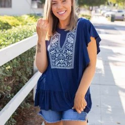 Boutique Simplified Royal Coat Of Arms Ruffled Top New Arrivals