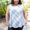 Boutique Simplified Plaid To Meet You Tank