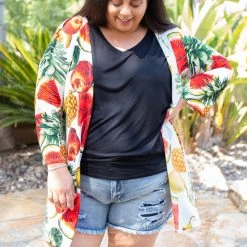 Boutique Simplified Tooty Fruity Open Face Kimono