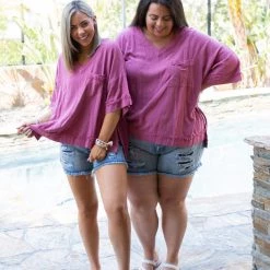 Boutique Simplified Frayed To Perfection In Raspberry