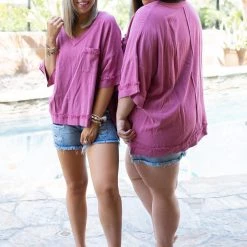 Boutique Simplified Frayed To Perfection In Raspberry