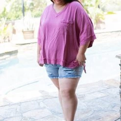 Boutique Simplified Frayed To Perfection In Raspberry