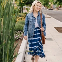 No Ship Drop Ship New Arrivals Ocean Breeze Faux Wrap Skirt