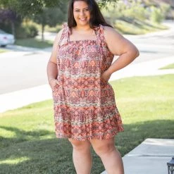 Boutique Simplified Bohemian Rhapsody Ruffle Hem Dress New Arrivals