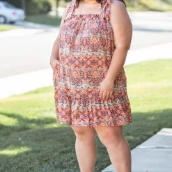 Boutique Simplified Bohemian Rhapsody Ruffle Hem Dress New Arrivals