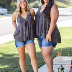 Boutique Simplified My Charcoal Empire Sweater Tank New Arrivals