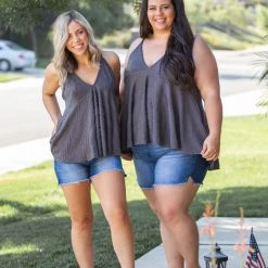 Boutique Simplified My Charcoal Empire Sweater Tank New Arrivals