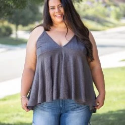 Boutique Simplified My Charcoal Empire Sweater Tank New Arrivals