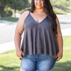 Boutique Simplified My Charcoal Empire Sweater Tank New Arrivals