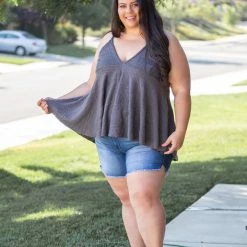 Boutique Simplified My Charcoal Empire Sweater Tank New Arrivals