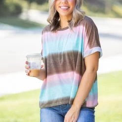 Boutique Simplified New Arrivals Gradiently Striped Boxy Tee 14 Boutique Simplified New Arrivals Gradiently Striped Boxy Tee