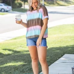 Boutique Simplified New Arrivals Gradiently Striped Boxy Tee 15 Boutique Simplified New Arrivals Gradiently Striped Boxy Tee