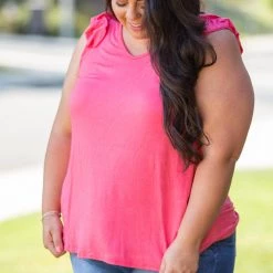 Boutique Simplified Added Touch Sleeveless Top New Arrivals