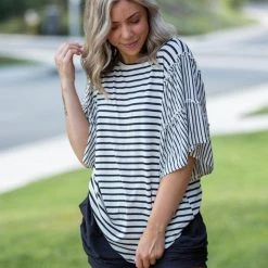 Boutique Simplified Fly Away With Me Ruffle Sleeve Top