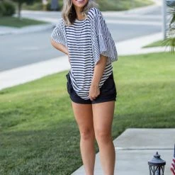 Boutique Simplified Fly Away With Me Ruffle Sleeve Top